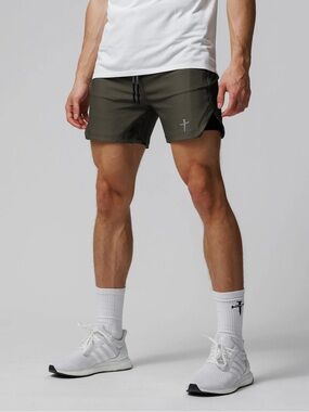 NWT Three Nails Size 2XL Pro Tech 2.0 Liner Shorts 5" Olive Green Running Gym